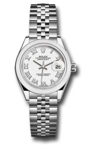 Rolex Steel Lady Datejust 28 White Roman Jubilee