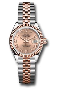 Rolex Steel & Everose Gold Datejust 28 Rose Roman Jubilee