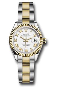 Rolex Steel & Yellow Gold Datejust 28 White Roman Oyster