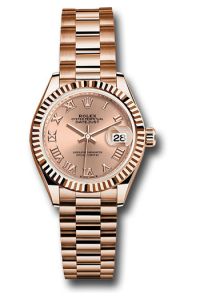 Rolex Everose Gold Datejust 28 Rose Roman President
