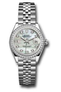 Rolex Steel & White Gold Datejust 28 Mother Of Pearl Diamond Bezel