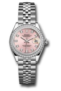 Rolex White Gold & Steel Datejust 28 Pink Diamond Jubilee
