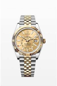 Rolex Yellow Rolesor Sky-Dweller 42 Champagne Index Dial Jubilee