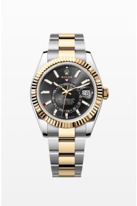 Rolex Yellow Rolesor Sky-Dweller 42 Black Index Dial Oyster