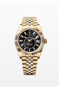 Rolex Yellow Gold Sky-Dweller 42 Black Index Dial Jubilee