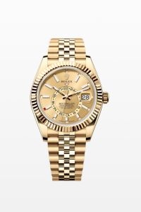 Rolex Yellow Gold Sky-Dweller 42 Champagne Index Dial Jubilee