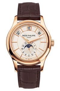 Patek Philippe Annual Calendar Complications Model 5205R-001 18K Rose Gold White Dial Brown Leather Strap -UNWORN