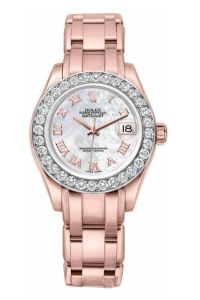Rolex Rose Gold 34mm Pearlmaster MOP Roman