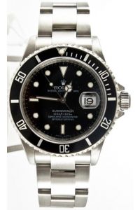 Rolex 40mm Submariner Stainless Steel Oyster Band Reference 16610 "Bezel Engraved" Black Dial & Bezel