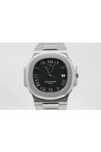 Patek philippe 40mm Nautilus 3710/1A Black Roman Numeral Dial Stainless Steel Watch -Box & Papers-